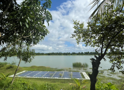 One of two public water reservoirs in Mongla
